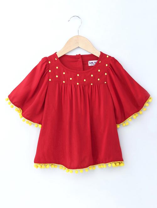 bell sleeve embroidery detailed top - 16569573 - Standard Image - 1