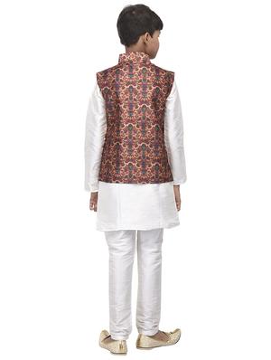 white silk kurta set - 16569757 - Standard Image - 3