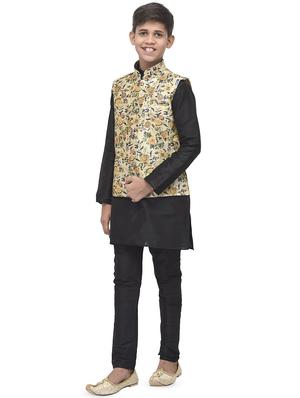 black silk kurta set - 16569770 - Standard Image - 2