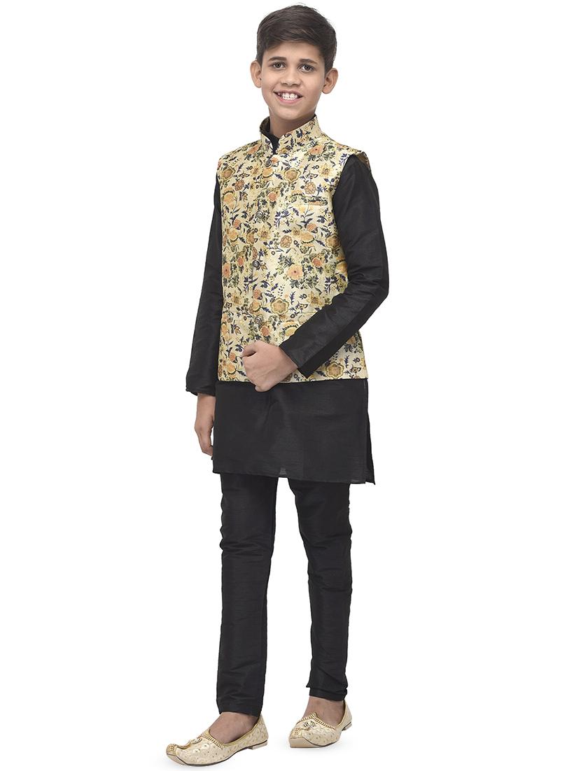 black silk kurta set - 16569770 - Zoom Image - 2