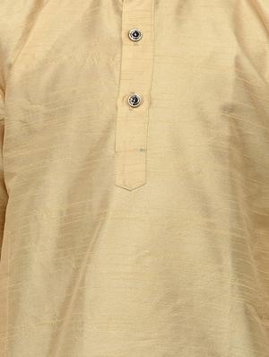 gold silk dhoti kurta set - 16569781 - Standard Image - 4
