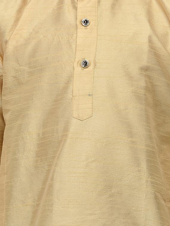 gold silk dhoti kurta set - 16569781 - Zoom Image - 4