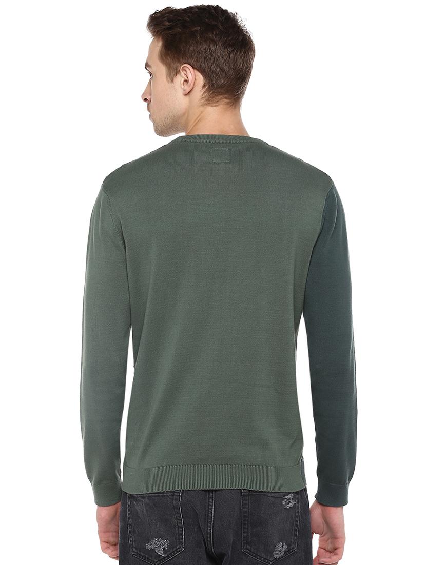 green color block pullover - 16570204 - Zoom Image - 3