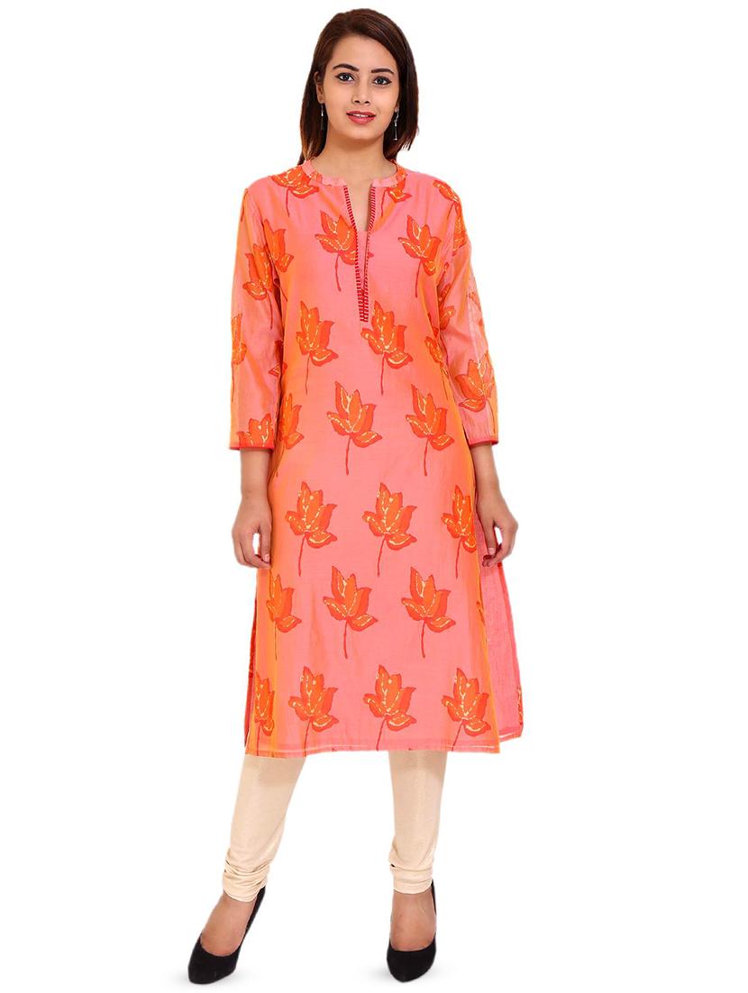 floral straight kurta - 16570264 - Zoom Image - 1