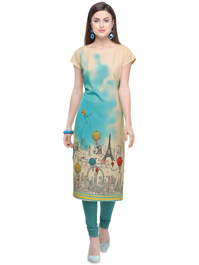 conversational straight kurta - 16570324 - Zoom Image - 1
