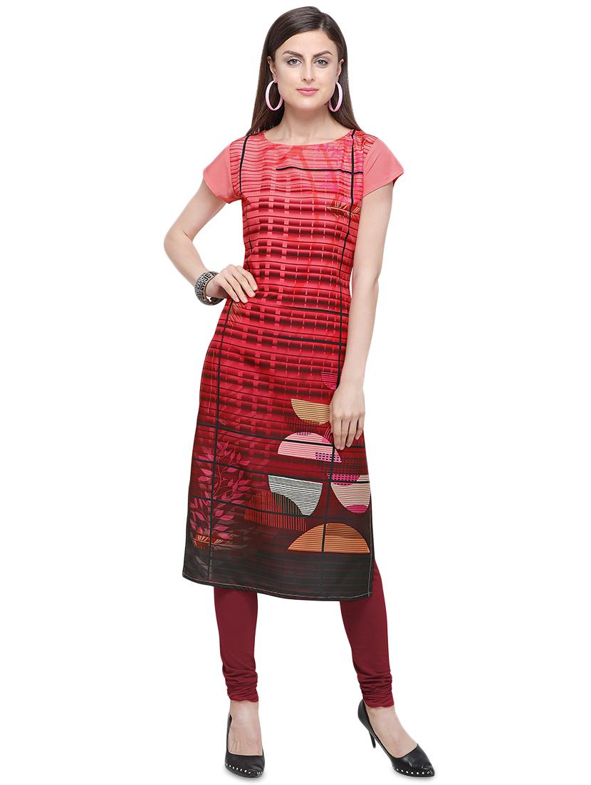 printed straight kurta - 16570325 - Zoom Image - 1