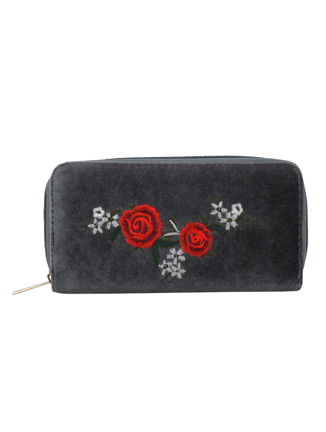 grey velvet wallet - 16570366 - Zoom Image - 1