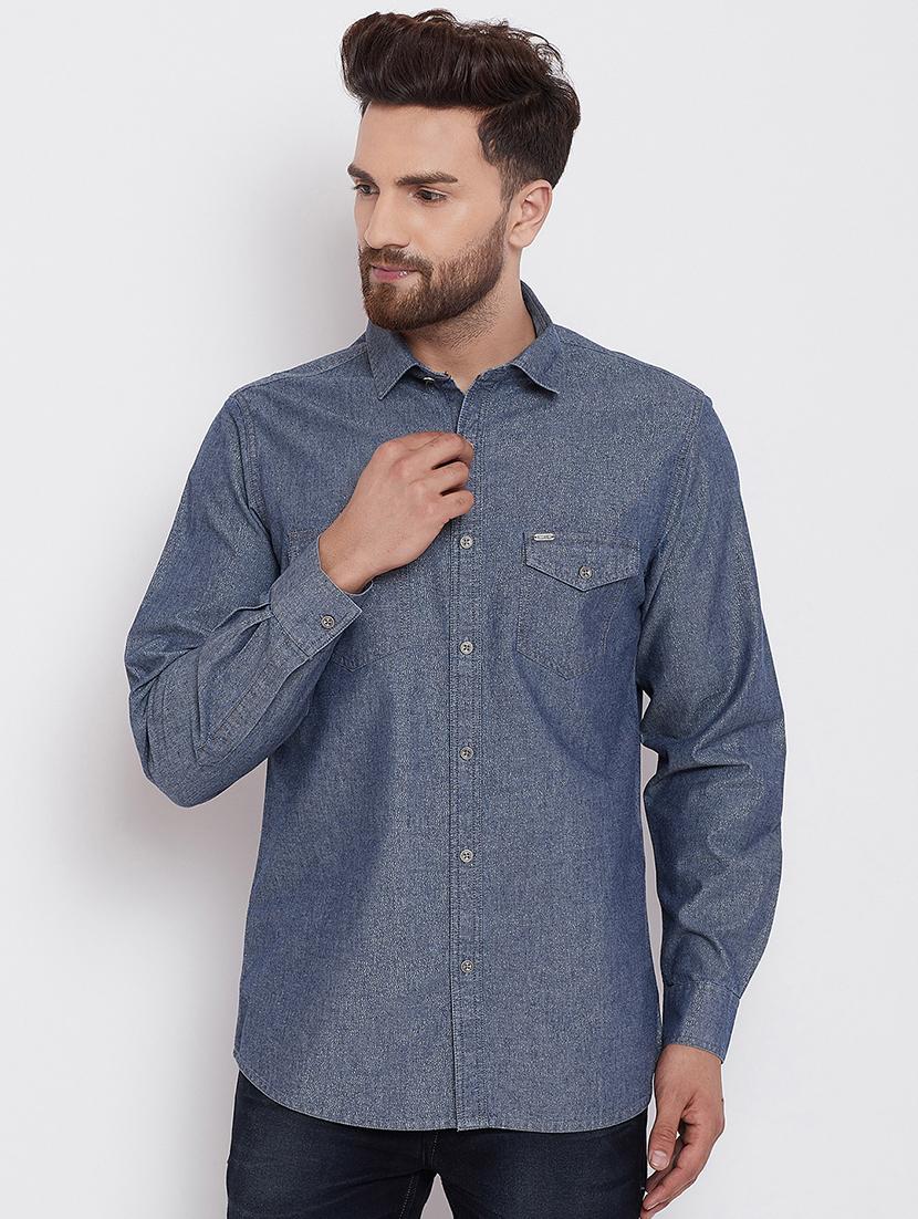 grey self design casual shirt - 16570651 - Zoom Image - 1