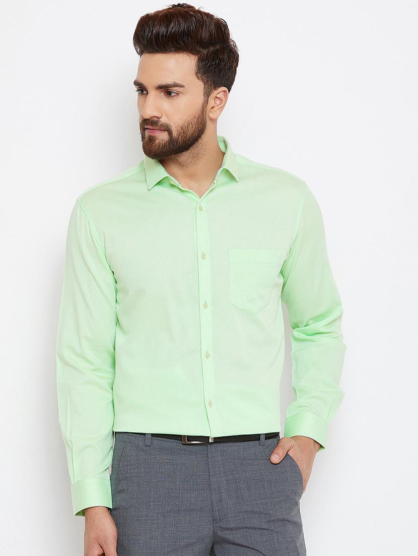green solid formal shirt - 16570678 - Zoom Image - 1