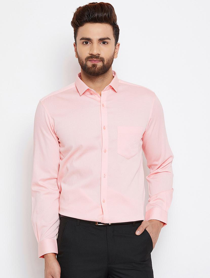 pink solid formal shirt - 16570679 - Zoom Image - 1