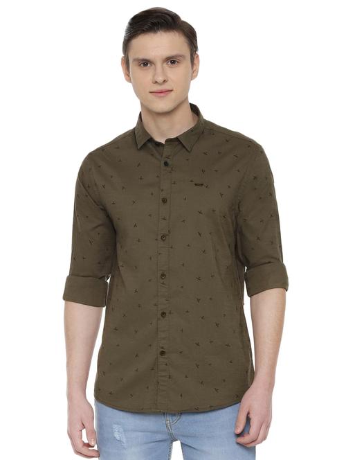 brown printed casual shirt - 16570774 - Standard Image - 1