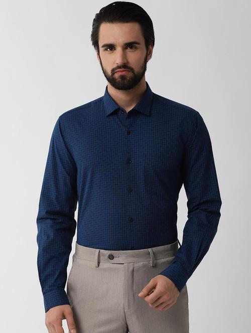 blue checkered formal shirt - 16570885 - Standard Image - 1