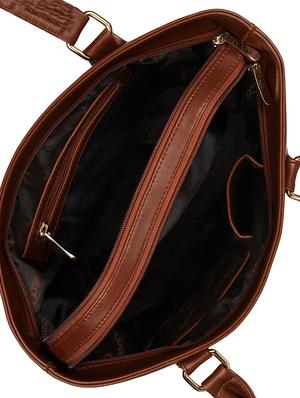 tan leatherette (pu) regular handbag - 16570957 - Standard Image - 3