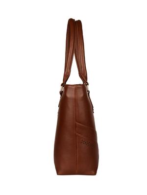 tan leatherette (pu) regular handbag - 16570957 - Standard Image - 4