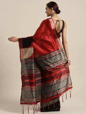 geometric printed saree with blouse - 16571727 - Standard Image - 2