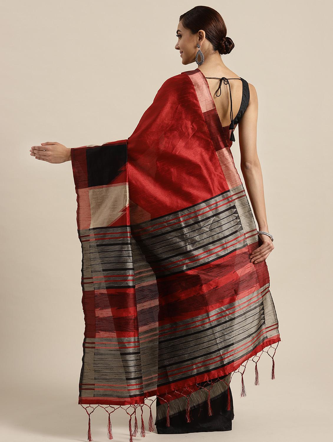 geometric printed saree with blouse - 16571727 - Zoom Image - 2