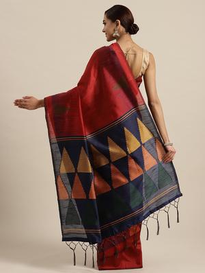 geometric printed saree with blouse - 16571742 - Standard Image - 2