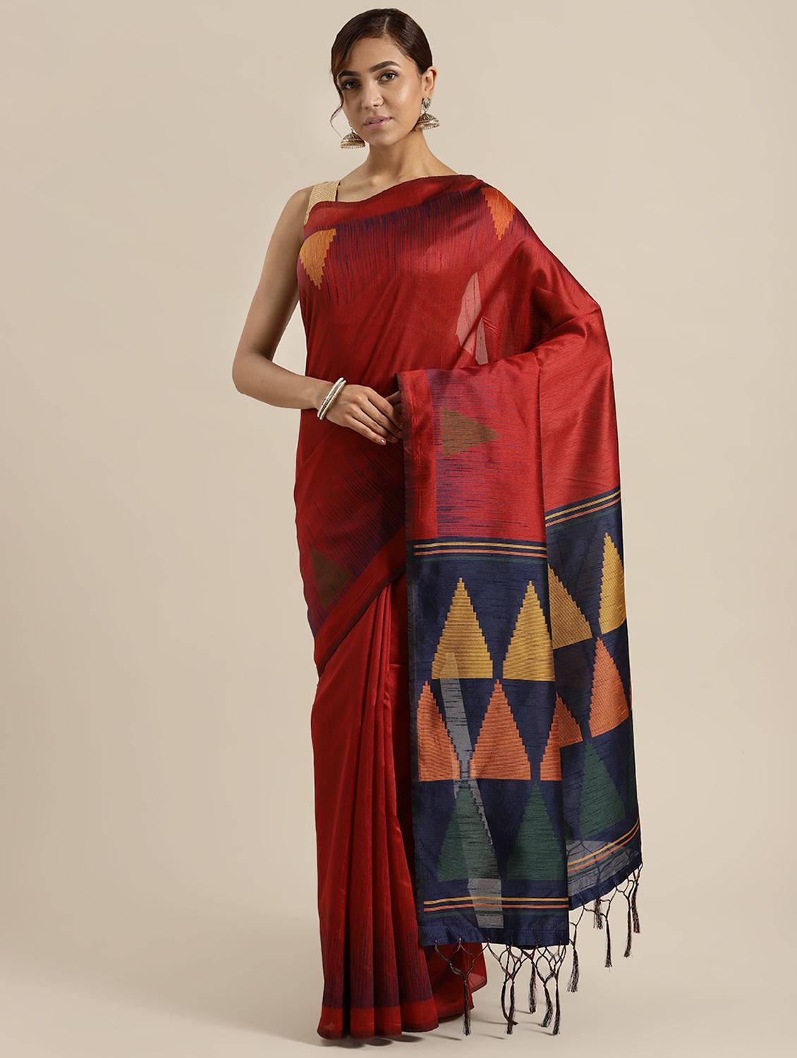 geometric printed saree with blouse - 16571742 - Zoom Image - 1