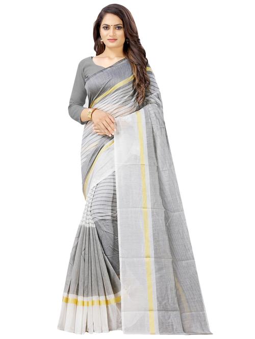 solid woven saree with blouse - 16571935 - Standard Image - 1