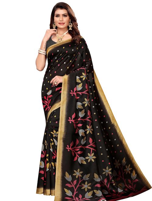 floral mysore silk saree with blouse - 16572024 - Standard Image - 1