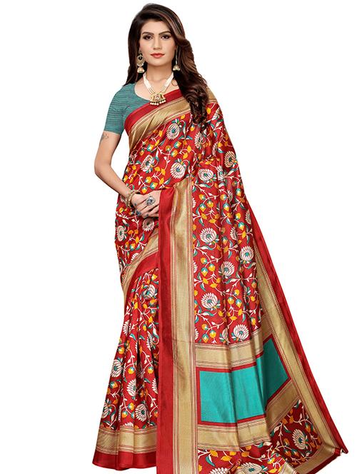 floral mysore silk saree with blouse - 16572034 - Standard Image - 1