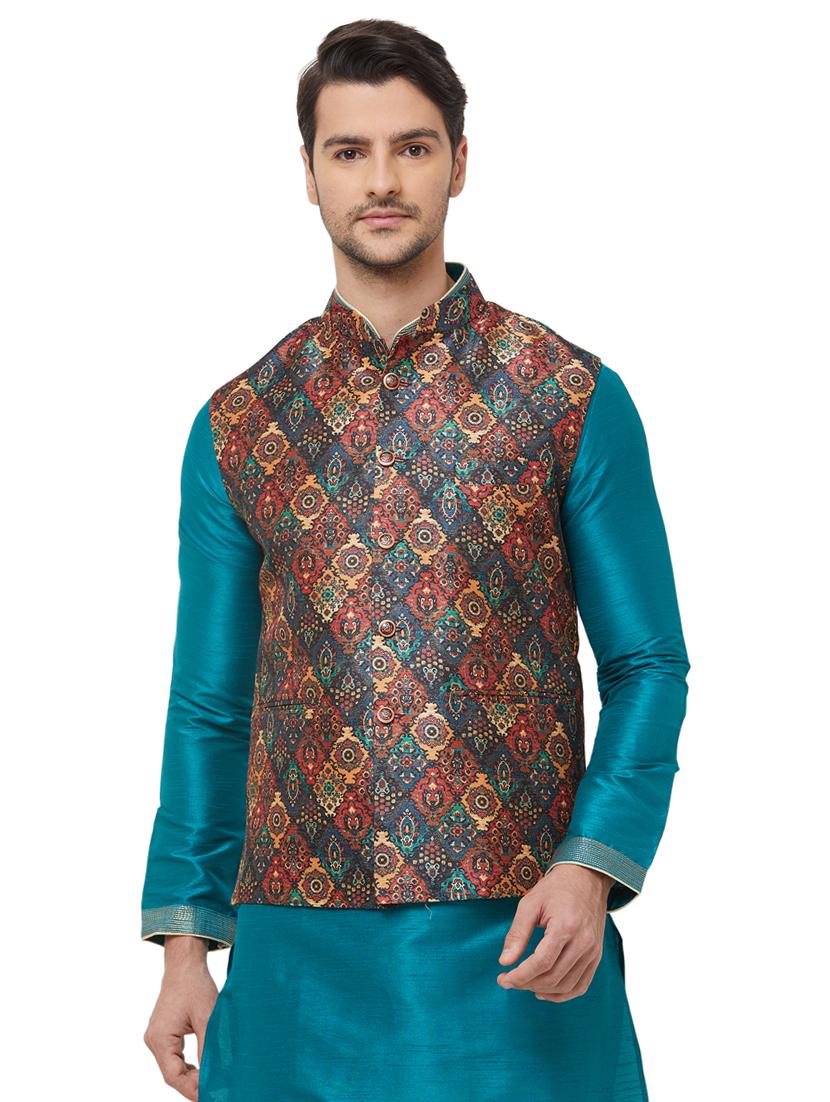 multi color printed nehru jacket - 16572162 - Zoom Image - 1