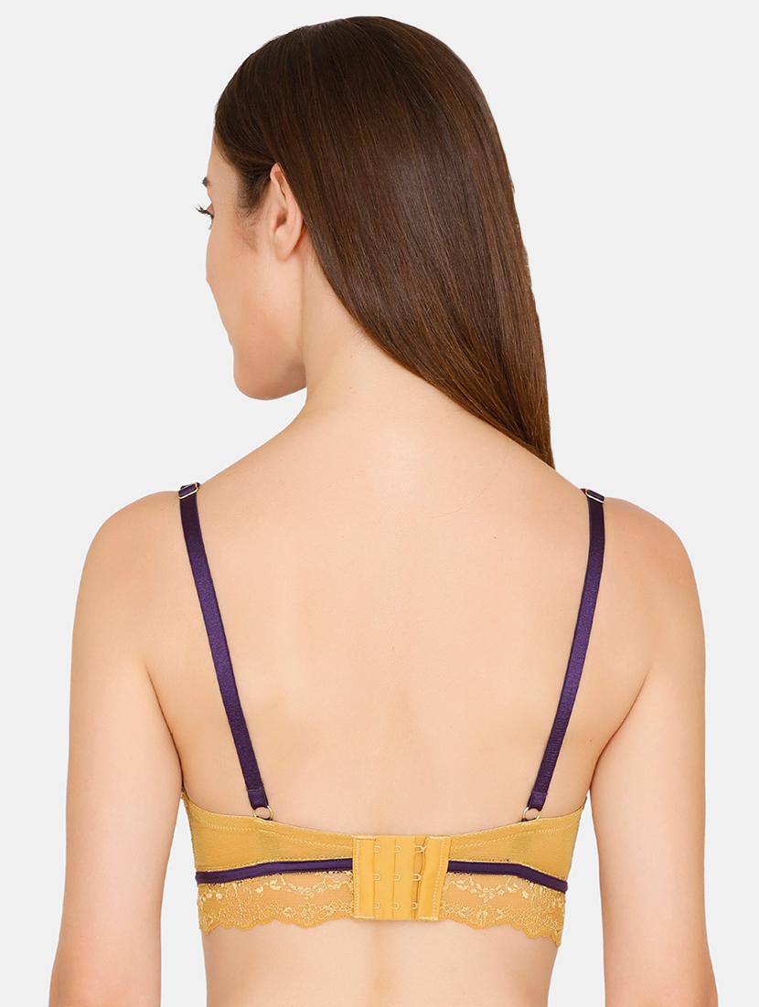 contrast seam floral laced bralette - 16572582 - Zoom Image - 2