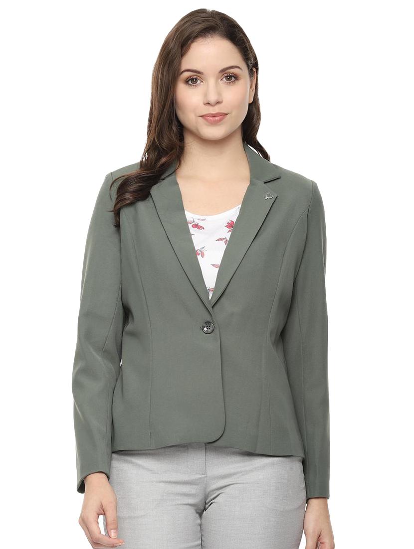 lapel neck long sleeved blazer - 16572638 - Zoom Image - 1