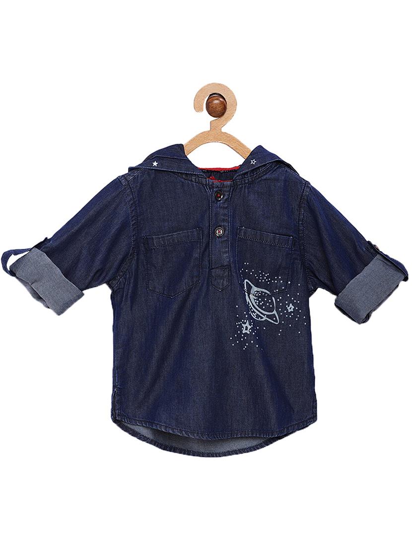 navy blue cotton shirt - 16573797 - Zoom Image - 1