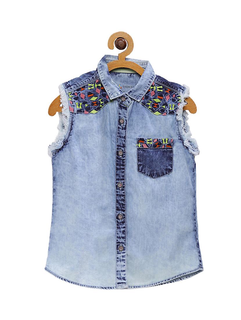light blue cotton shirt - 16573801 - Zoom Image - 1
