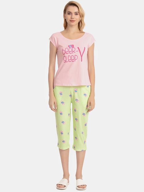 quirky print cap sleeved capri set - 16574242 - Standard Image - 1