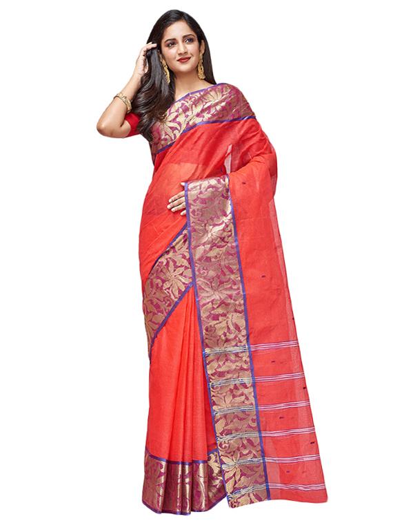 bordered tant saree - 16574352 - Zoom Image - 1
