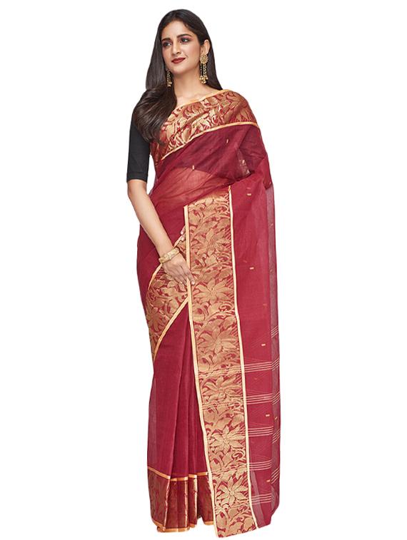 bordered tant saree - 16574358 - Zoom Image - 1