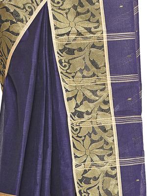 bordered tant saree - 16574359 - Standard Image - 3