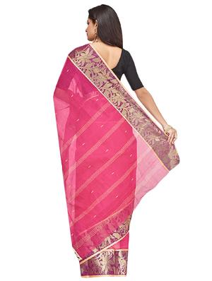 bordered tant saree - 16574363 - Standard Image - 2