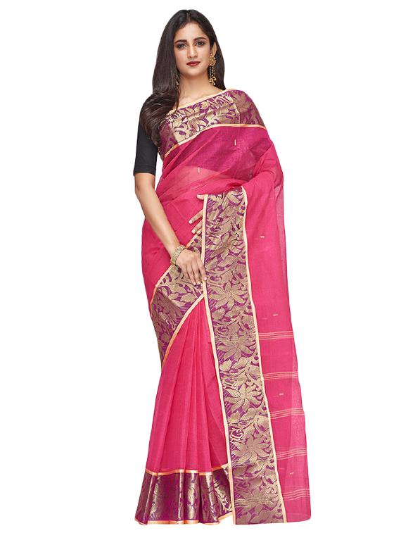 bordered tant saree - 16574363 - Zoom Image - 1