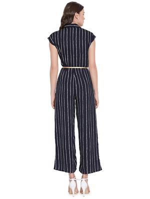 shirt collar striped jumpsuit - 16574467 - Standard Image - 3