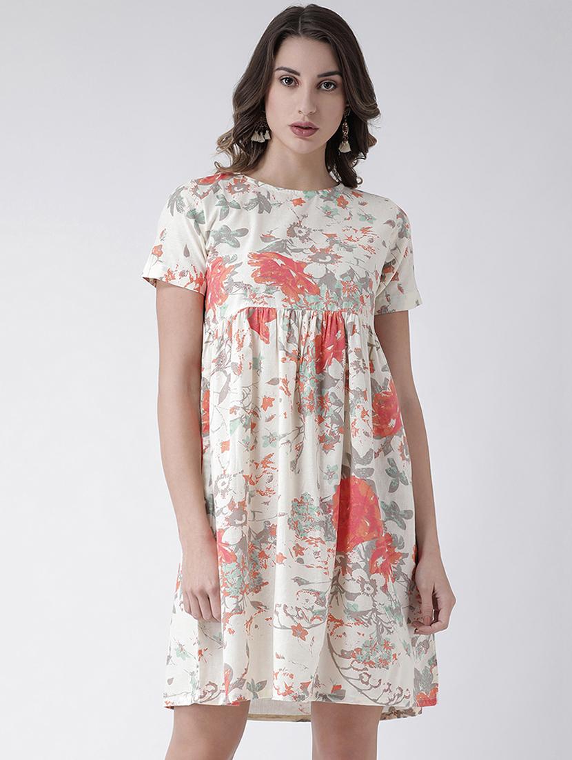 round neck gathered a-line dress - 16574525 - Zoom Image - 1