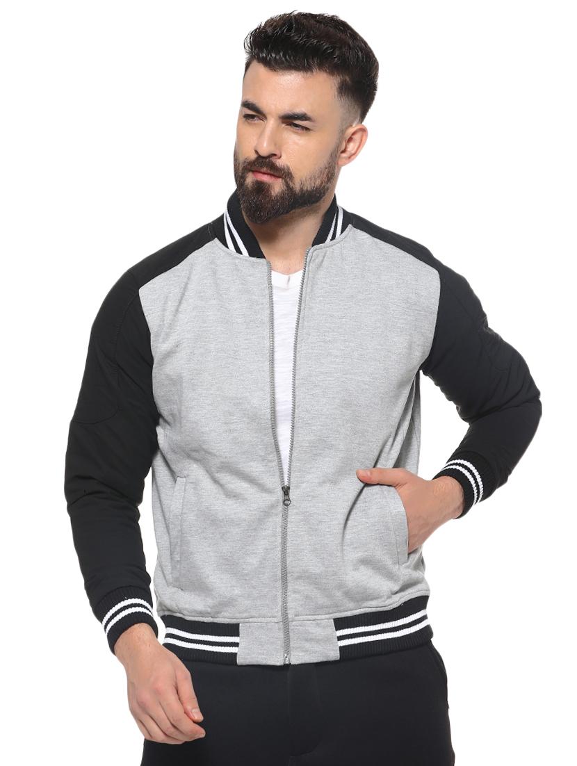 grey polyester blend casual jacket - 16574581 - Zoom Image - 1