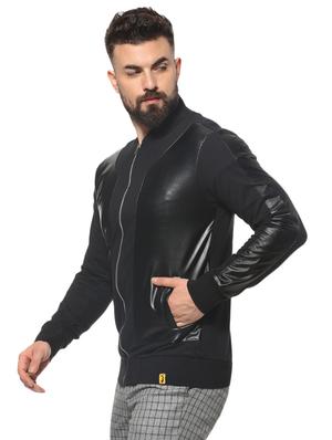 black cotton casual jacket - 16574584 - Standard Image - 2