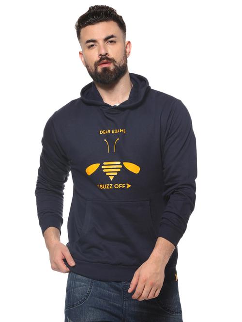navy blue chest print sweatshirt - 16574599 - Standard Image - 1
