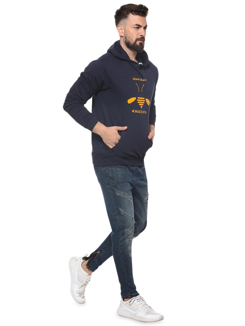 navy blue chest print sweatshirt - 16574599 - Zoom Image - 4