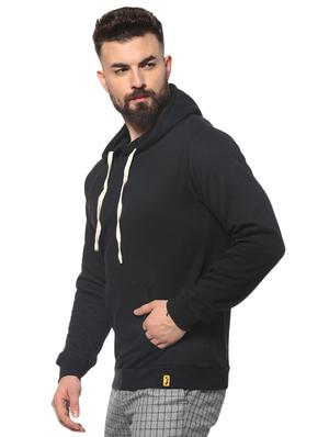 black solid hooded sweatshirt - 16574604 - Standard Image - 2