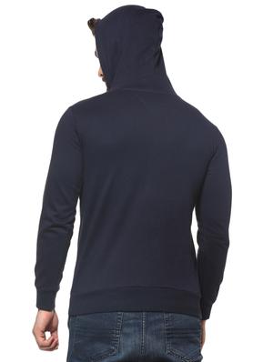 navy blue solid sweatshirt - 16574605 - Standard Image - 3