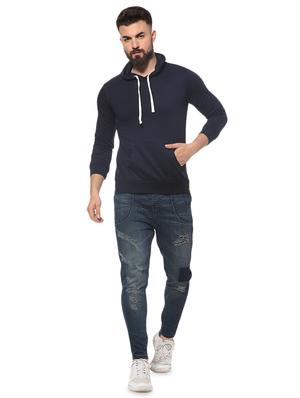 navy blue solid sweatshirt - 16574605 - Standard Image - 4
