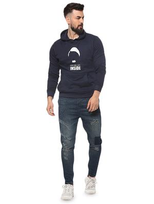 navy blue chest print sweatshirt - 16574607 - Standard Image - 4