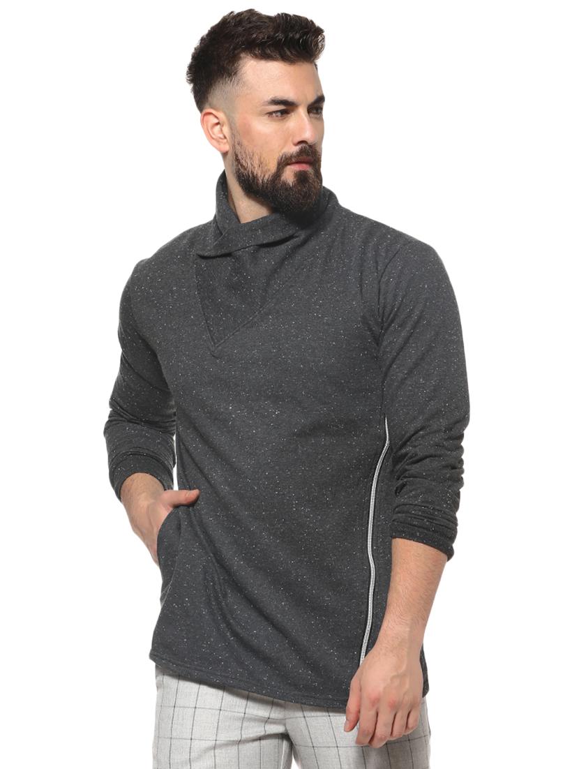 grey solid sweatshirt - 16574620 - Zoom Image - 1