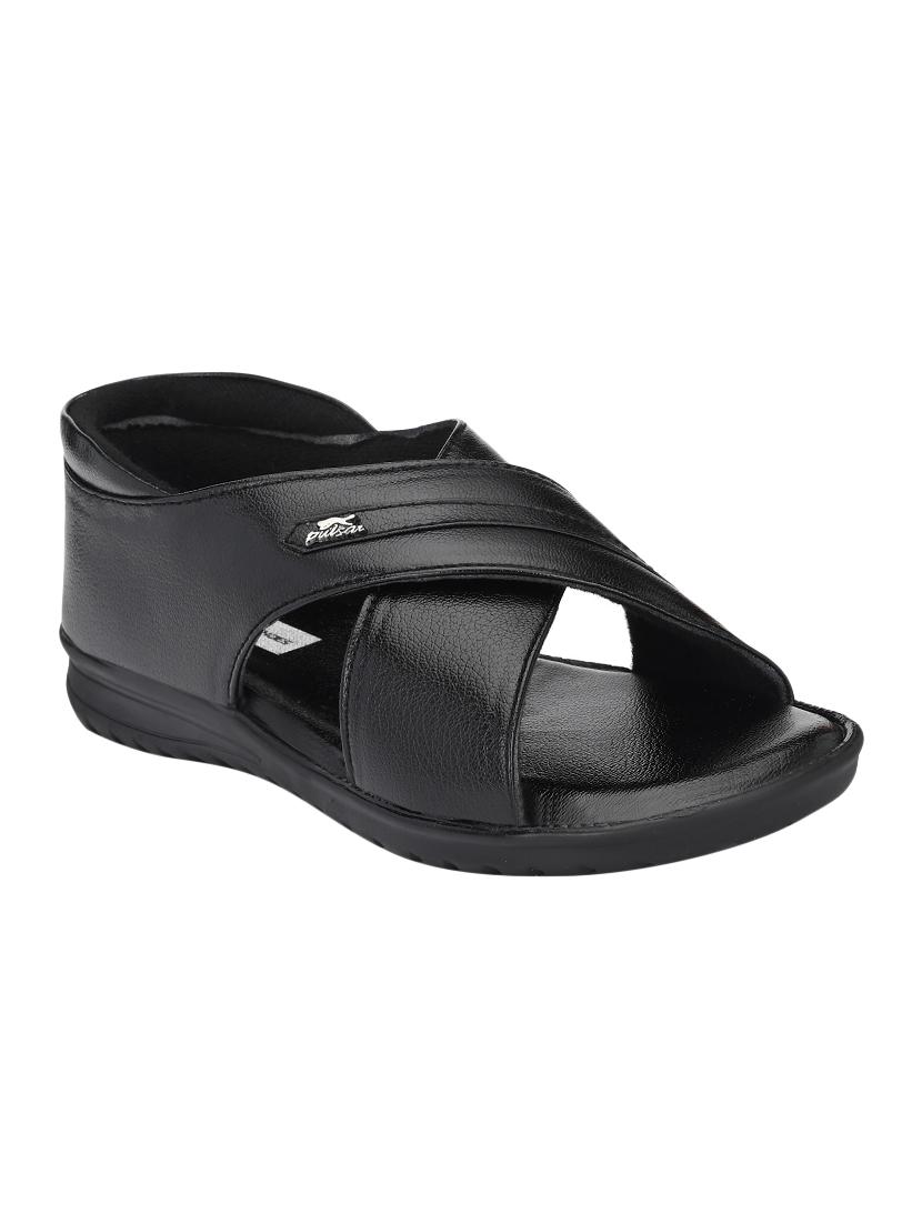 bucik black leatherette slip on sandals - 16574836 - Zoom Image - 1