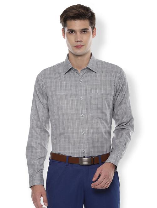 grey checkered formal shirt - 16574935 - Standard Image - 1