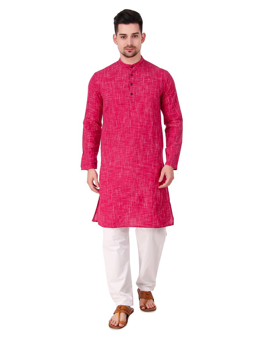pink self design long kurta - 16575024 - Zoom Image - 1